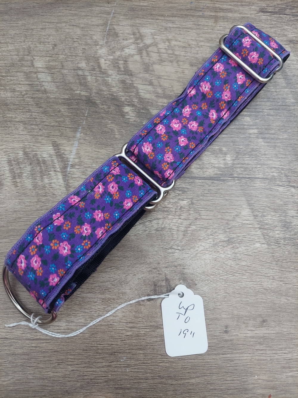 Custom Martingale Dog Collar 1.5" Purple Pink Blue Floral Sighthound 19"